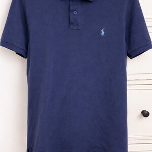 Polo Ralph Lauren Custom Slim Fit Navy Stretch Mesh Polo Shirt Size L